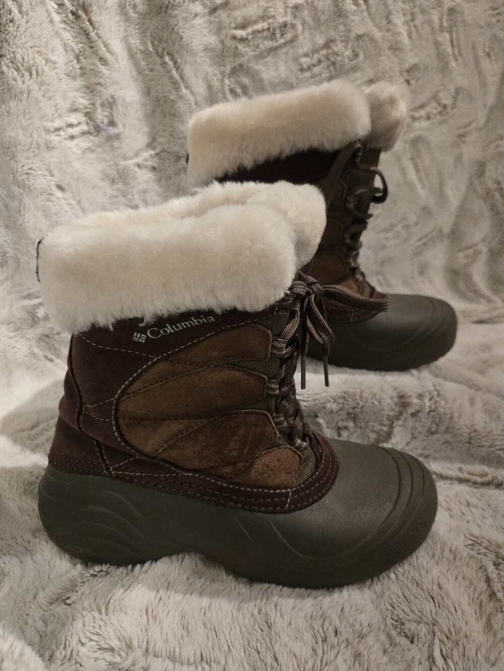 Columbia Waterproof Suede Faux Fur Winter Snow Duck Boots [Women 8] Gorpcore